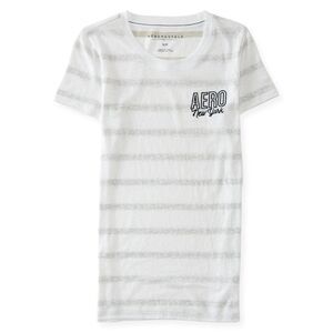 Aeropostale Womens Stripe Logo Embellished T-Shirt, 041, Juniors, S